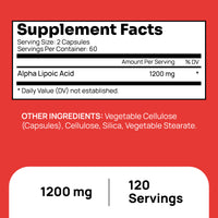 NewVue Alpha Lipoic Acid 1200 mg 120 Capsules