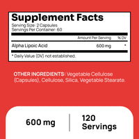NewVue Alpha Lipoic Acid 600 mg 120 Capsules