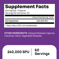 NewVue Serrapeptase 240,000 SPU 60 Capsules